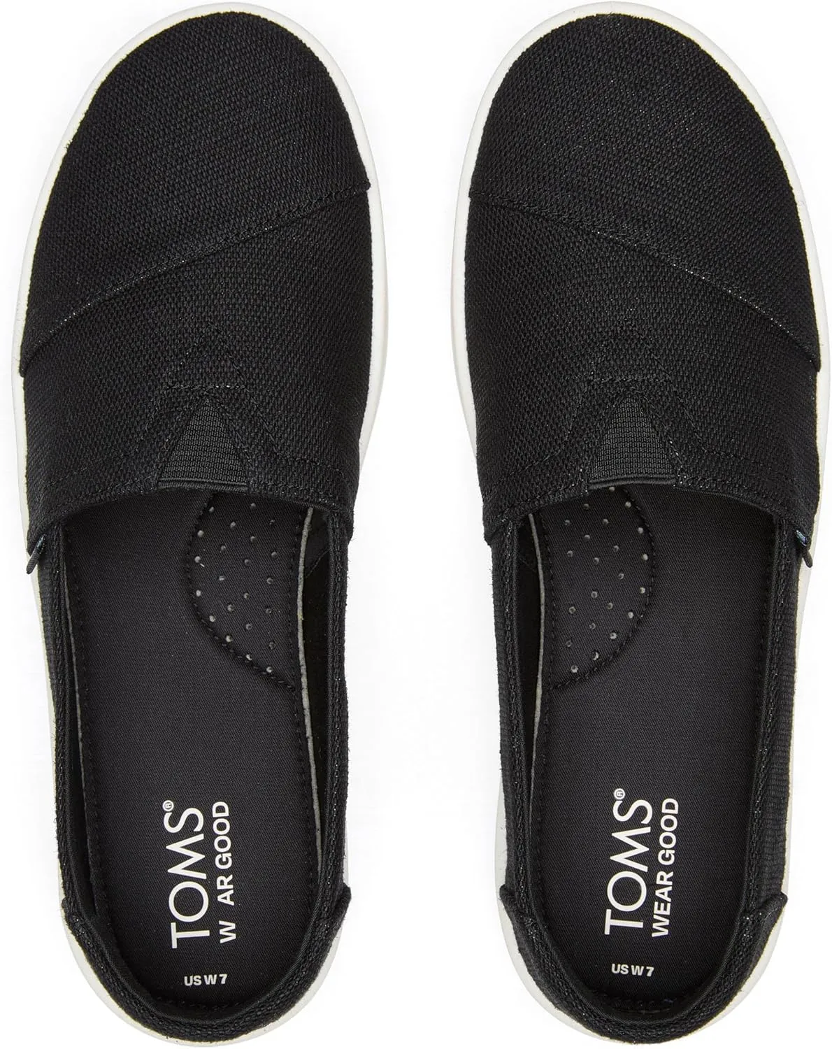 TOMS Womens Verona Heritage Canvas Platform Sneakers Shoes Casual - Black