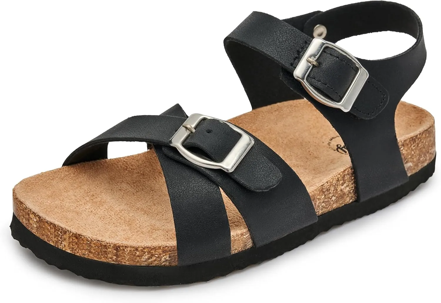 Trary Girls Sandals Open Toe Casual Summer Shoes with Cork Footbed Comfortable Flat Sandals for Little Kids