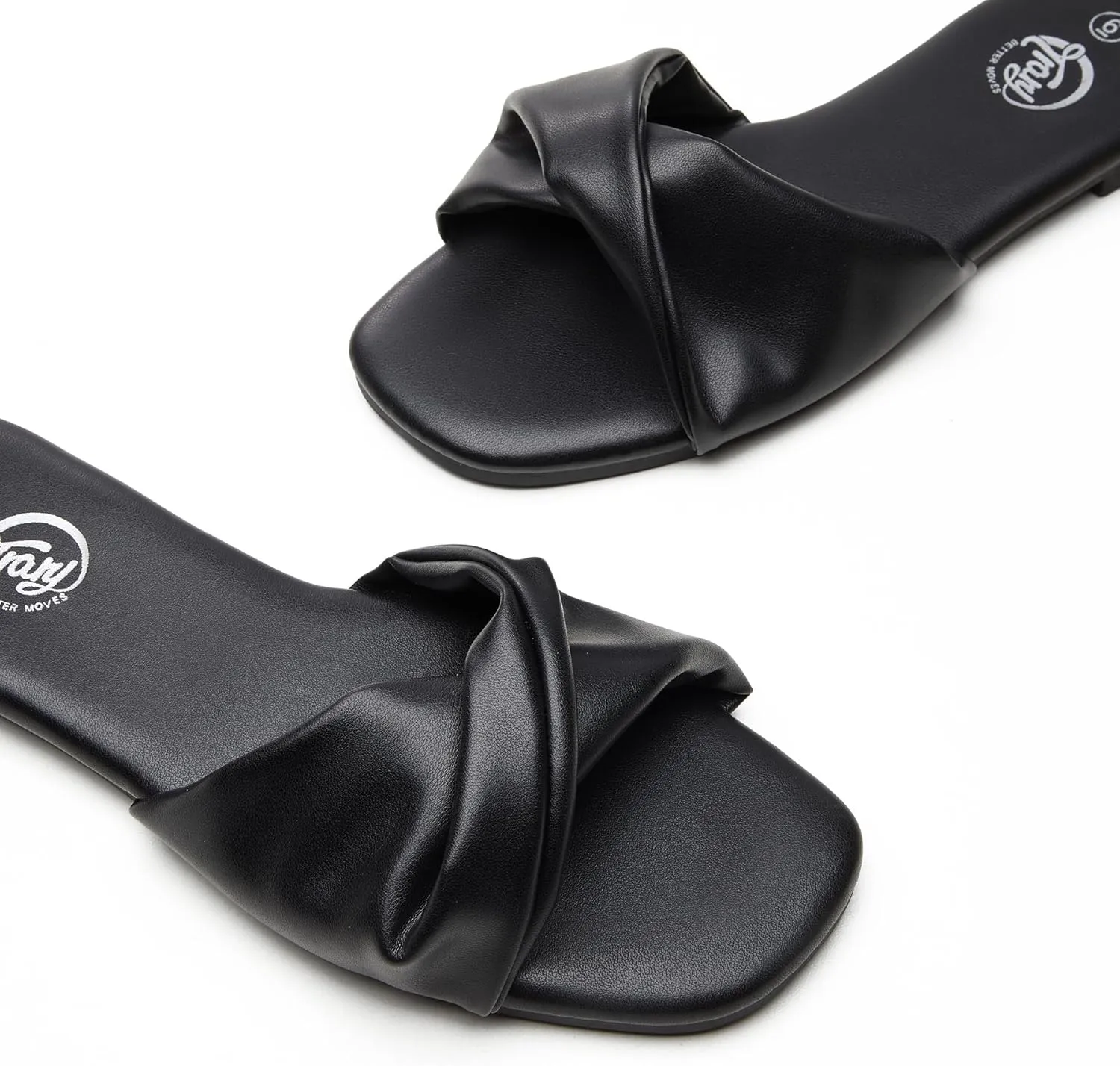 Trary Sandals Women,Leather Slides Women Comfortable Memory Foam Sandals for Women Footwear,Fashion Flat Summer Sandals for Women 2025
