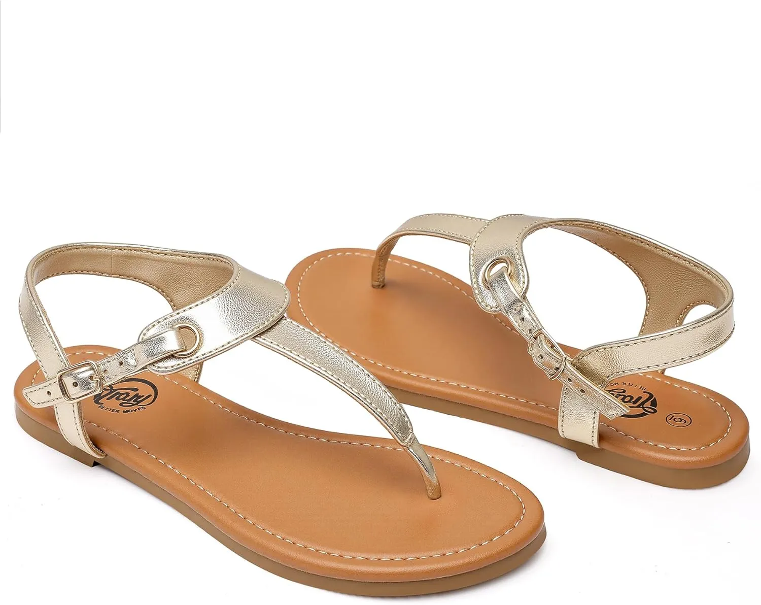 Trary Sandals Womens, Thong Sandals for Women with T-Strap, Adjustable Ankle Buckle for Women Sandals, Flat Sandals for Women Dressy, Cute Sandals for Women, Summer Sandals for Women 2023