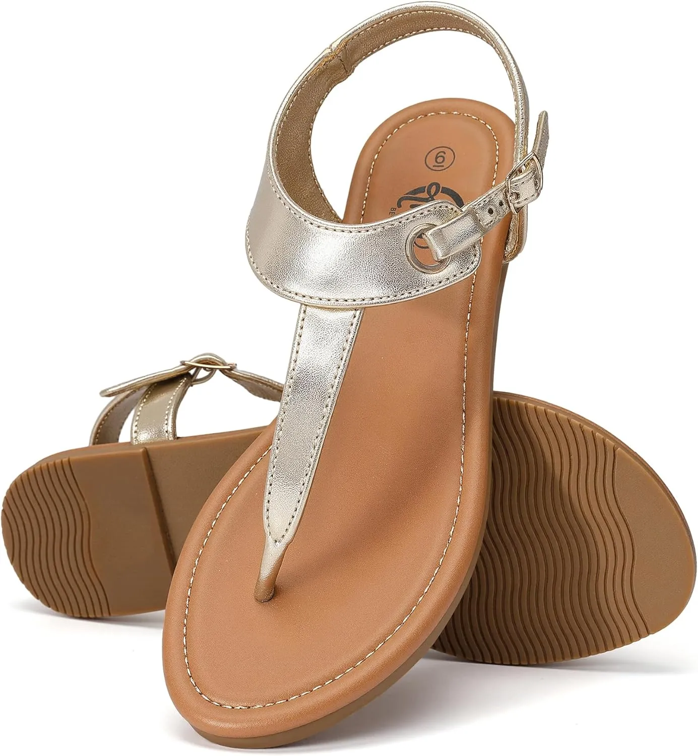 Trary Sandals Womens, Thong Sandals for Women with T-Strap, Adjustable Ankle Buckle for Women Sandals, Flat Sandals for Women Dressy, Cute Sandals for Women, Summer Sandals for Women 2023