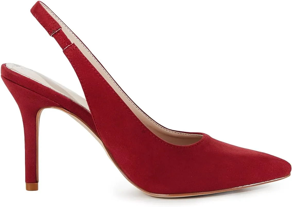 Trish Lucia Womens Slingback Pointed Toe Stiletto Pumps Slip-on High Heels Office Lady Sandals Party Prom Dress Shoes