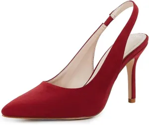 Trish Lucia Womens Slingback Pointed Toe Stiletto Pumps Slip-on High Heels Office Lady Sandals Party Prom Dress Shoes