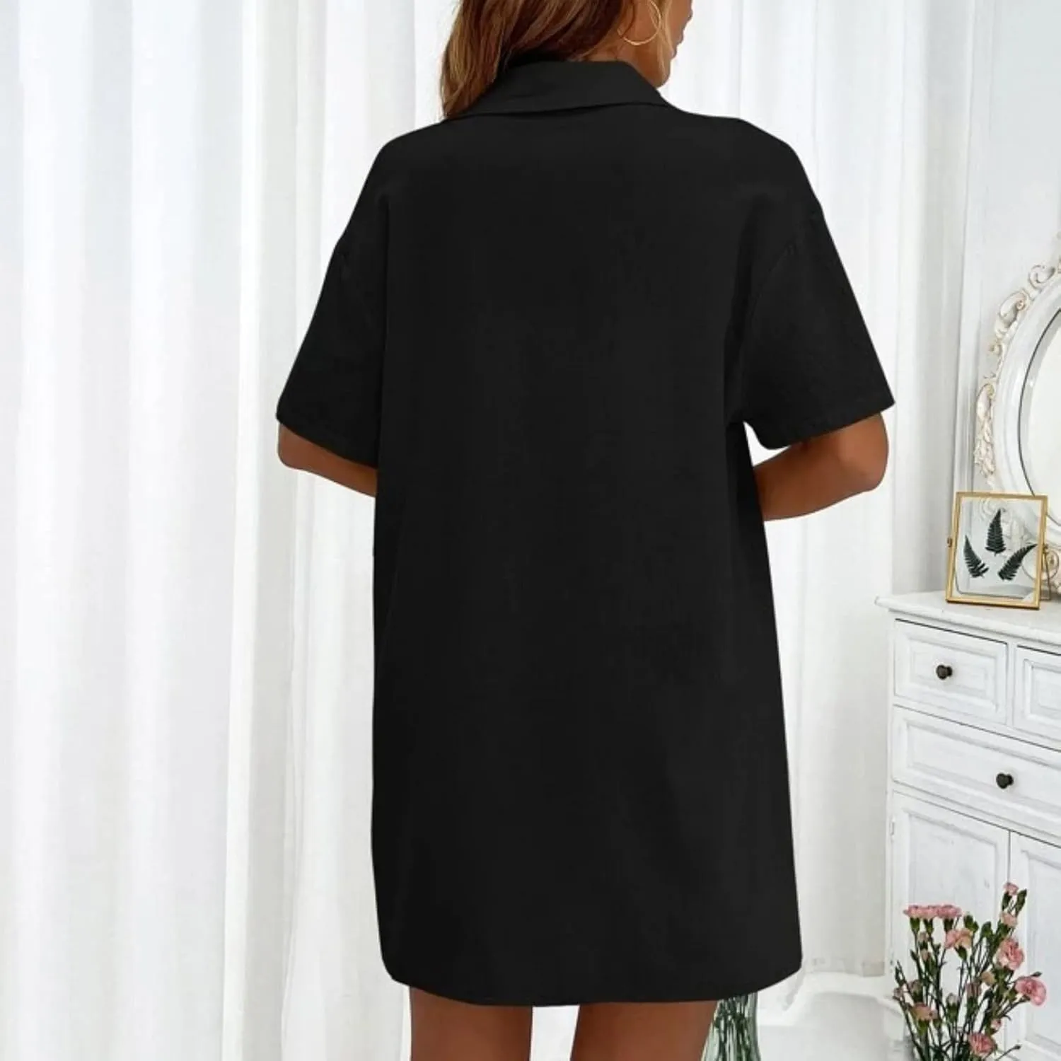 Two Piece Linen Set for Women Short Sleeve Button down Shirt and Shorts Tracksuit Lounge Set Fashion Trendy Clothes