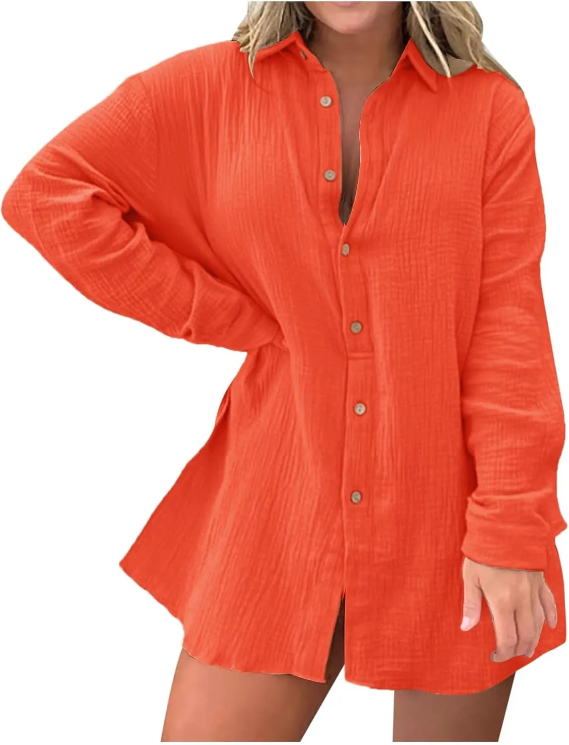 Two Piece Linen Set for Women Two Piece Tracksuit Button down 3/4 Sleeve Shirt and Shorts Set Track Suits Sweat Suit