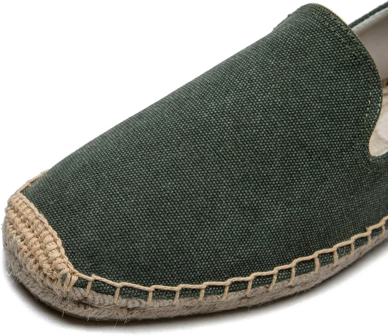 U-lite Men's Classic Suede Canvas Round Cap Toe Espadrilles Loafers Pure Color Slip On Comfortable Flats Shoes