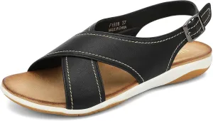 UBFEN Womens Flat Sandals Arch Support Open Toe Adjustable Slingback Cross Strap Dressy Casual Comfortable Summer Shoes