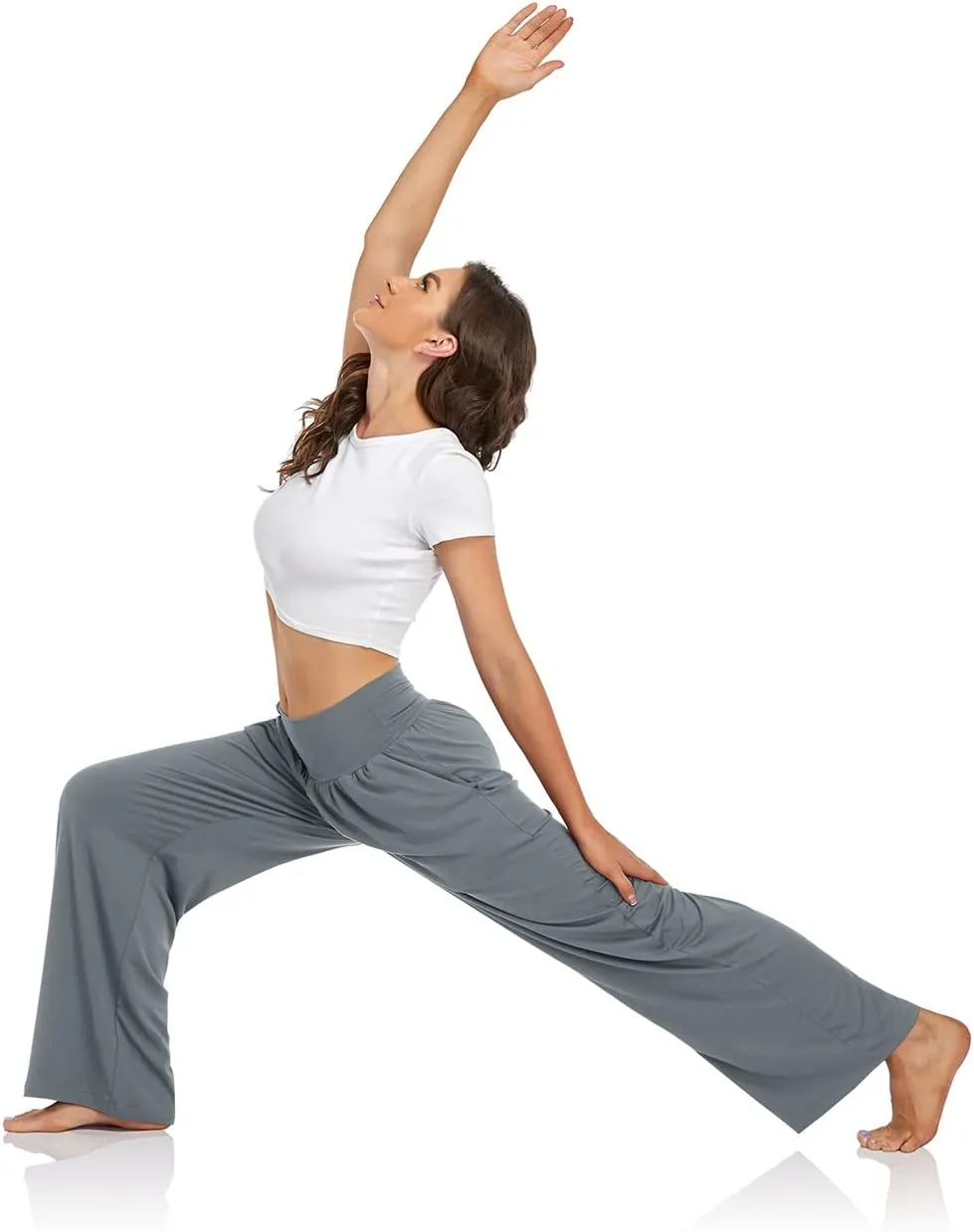 UEU Women's Casual Loose Wide Leg Cozy Pants Yoga Sweatpants Comfy High Waisted Sports Athletic Lounge Pants with Pockets
