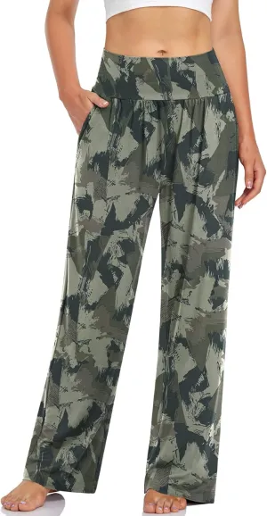 UEU Women's Casual Loose Wide Leg Cozy Pants Yoga Sweatpants Comfy High Waisted Sports Athletic Lounge Pants with Pockets