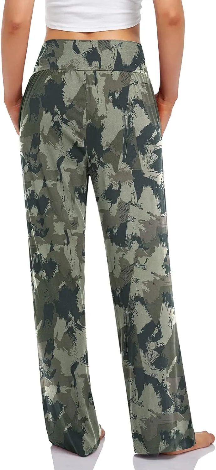UEU Women's Casual Loose Wide Leg Cozy Pants Yoga Sweatpants Comfy High Waisted Sports Athletic Lounge Pants with Pockets