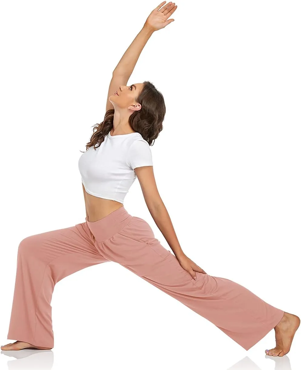 UEU Women's Casual Loose Wide Leg Cozy Pants Yoga Sweatpants Comfy High Waisted Sports Athletic Lounge Pants with Pockets