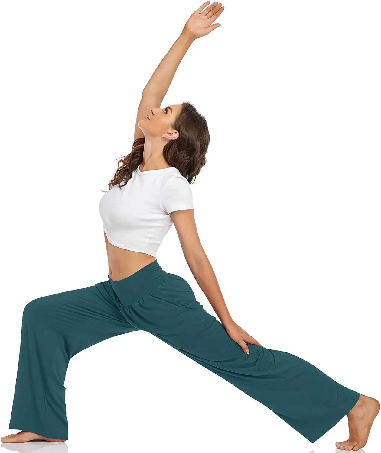 UEU Women's Casual Loose Wide Leg Cozy Pants Yoga Sweatpants Comfy High Waisted Sports Athletic Lounge Pants with Pockets