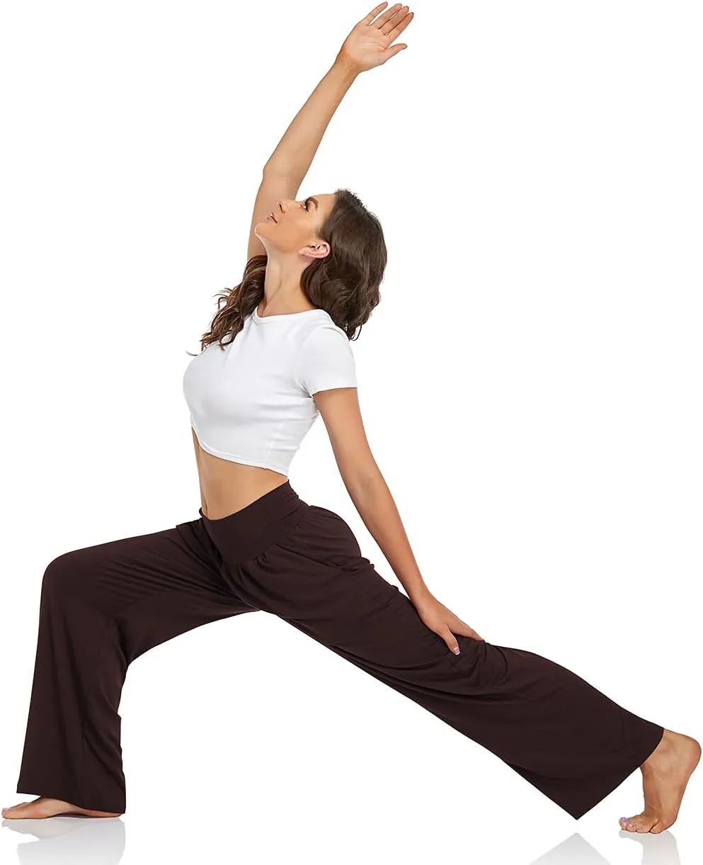 UEU Women's Casual Loose Wide Leg Cozy Pants Yoga Sweatpants Comfy High Waisted Sports Athletic Lounge Pants with Pockets