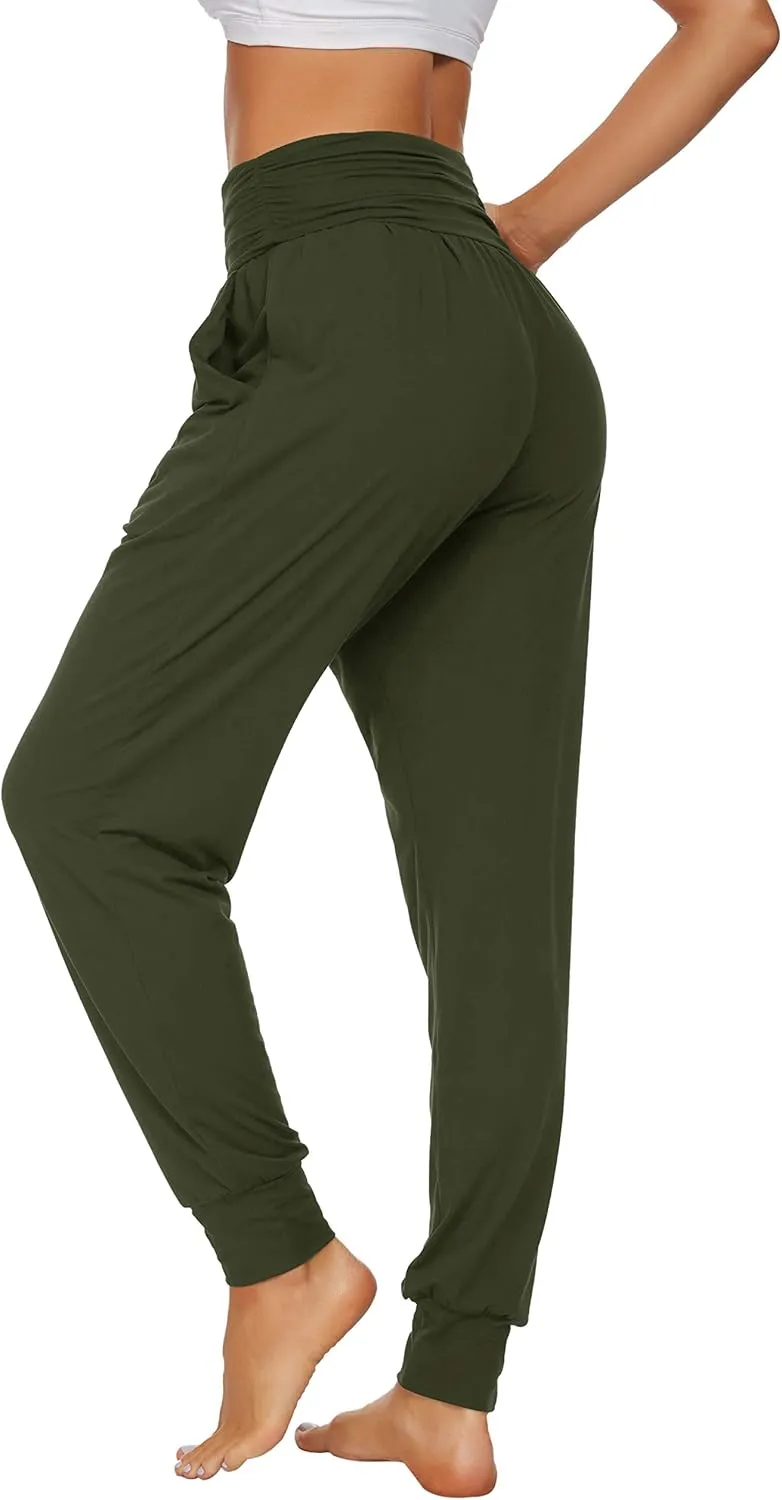 UEU Women's Cozy Yoga Joggers Pants Loose Workout Sweatpants Comfy Lounge Pants with Pockets