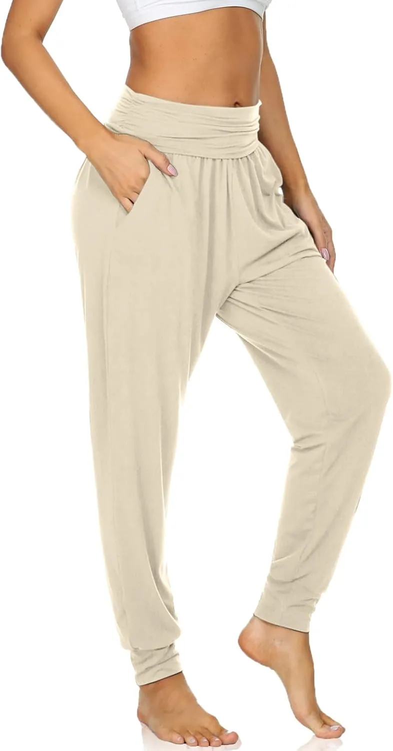 UEU Women's Cozy Yoga Joggers Pants Loose Workout Sweatpants Comfy Lounge Pants with Pockets