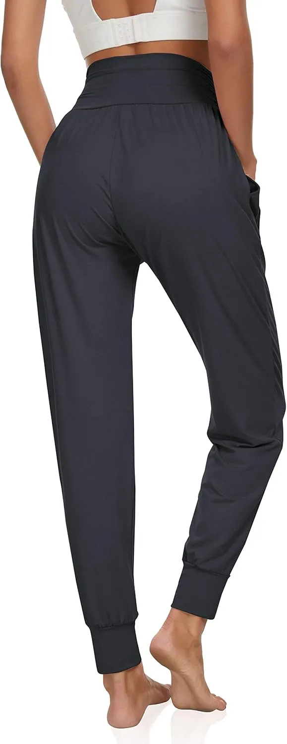 UEU Women's Cozy Yoga Joggers Pants Loose Workout Sweatpants Comfy Lounge Pants with Pockets
