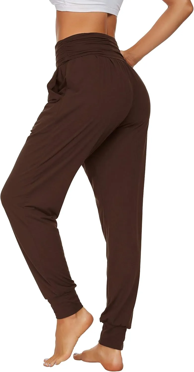 UEU Women's Cozy Yoga Joggers Pants Loose Workout Sweatpants Comfy Lounge Pants with Pockets