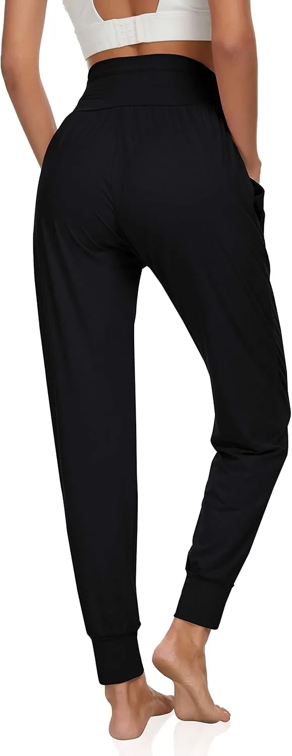 UEU Women's Cozy Yoga Joggers Pants Loose Workout Sweatpants Comfy Lounge Pants with Pockets