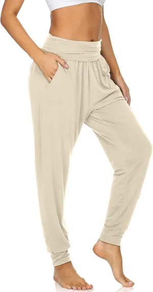 UEU Women's Cozy Yoga Joggers Pants Loose Workout Sweatpants Comfy Lounge Pants with Pockets