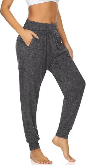 UEU Women's Cozy Yoga Joggers Pants Loose Workout Sweatpants Comfy Lounge Pants with Pockets