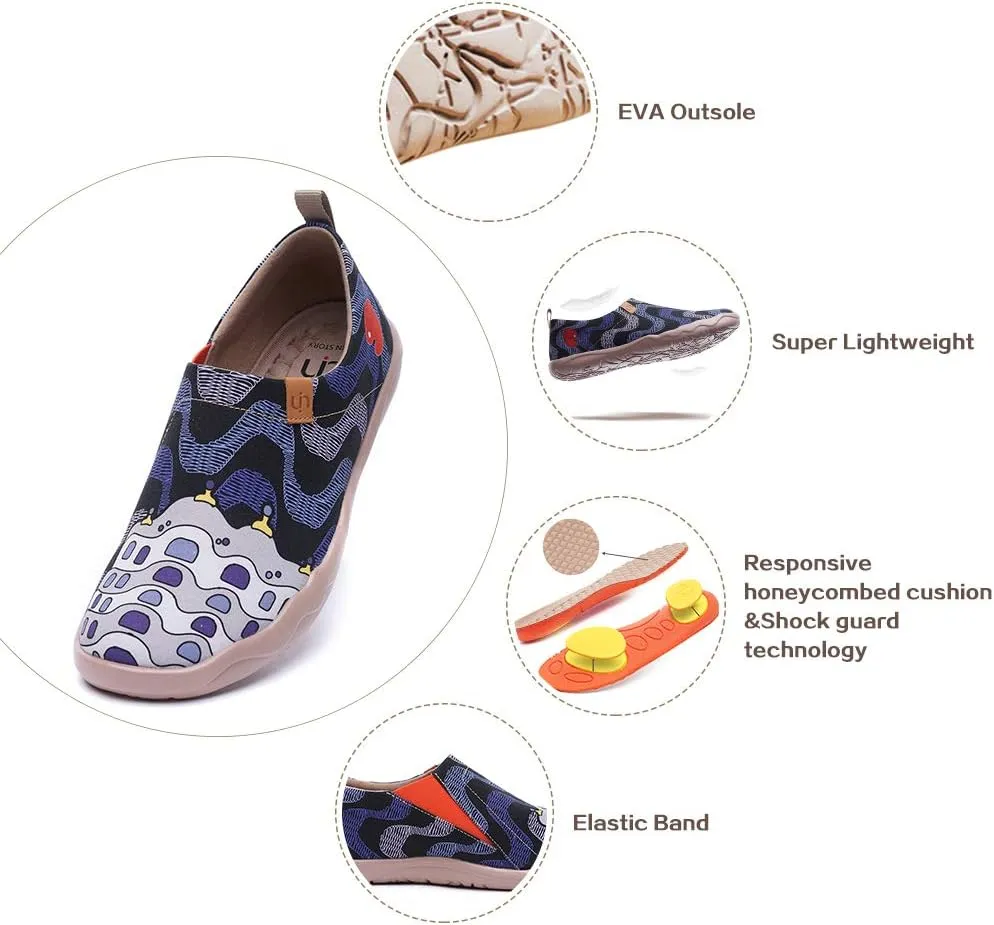 UIN Men's Art Design Travel Shoes Slip On Casual Loafers Stylish Lightweight Comfort Fashion Sneaker