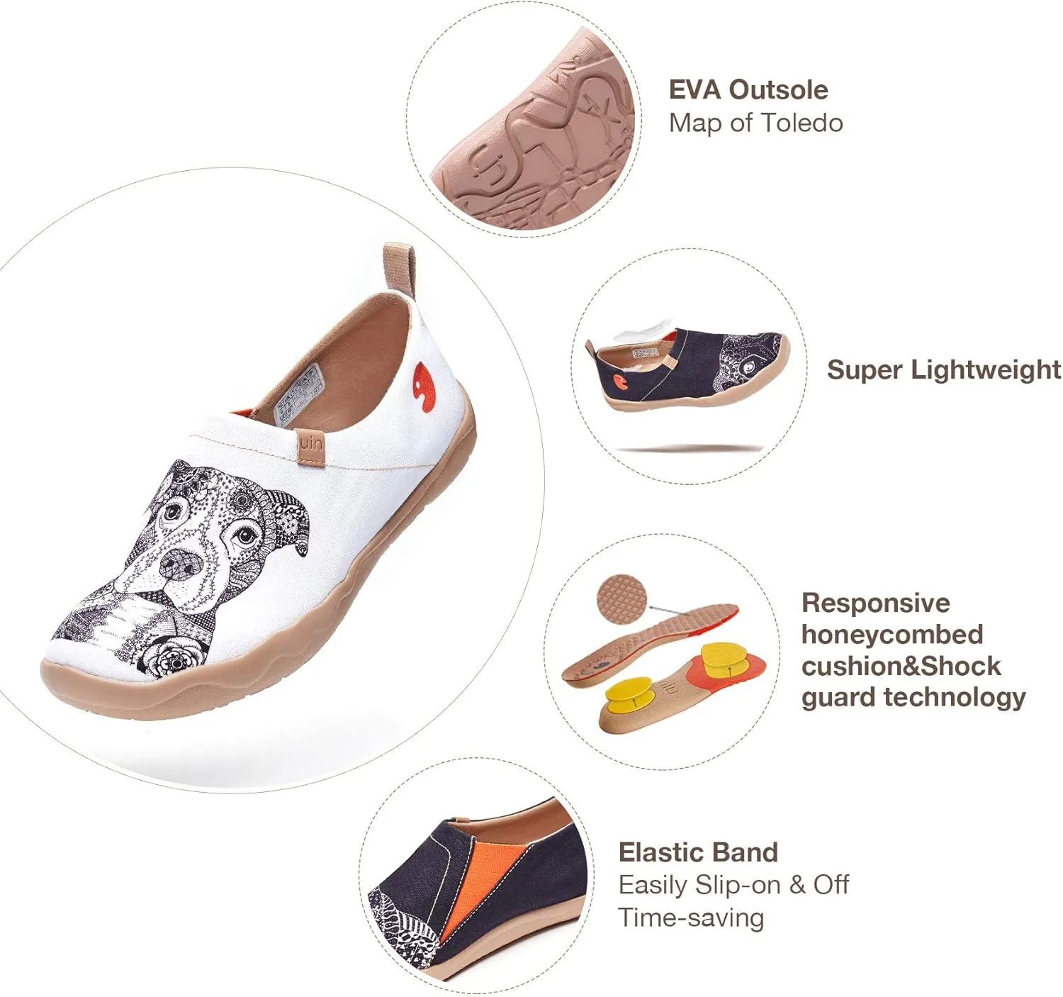 UIN Men's Art Design Travel Shoes Slip On Casual Loafers Stylish Lightweight Comfort Fashion Sneaker