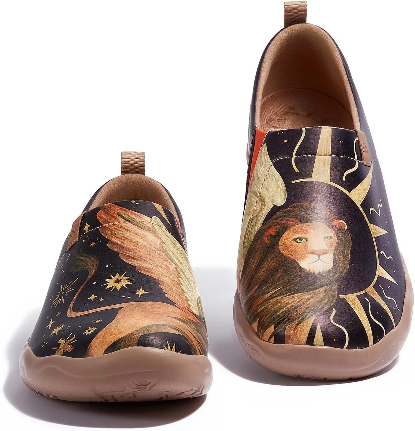 UIN Women's Artistic Design Slip-On Microfiber PU Shoes Stylish Comfortable Casual Loafers Lightweight Everyday Travel Footwear