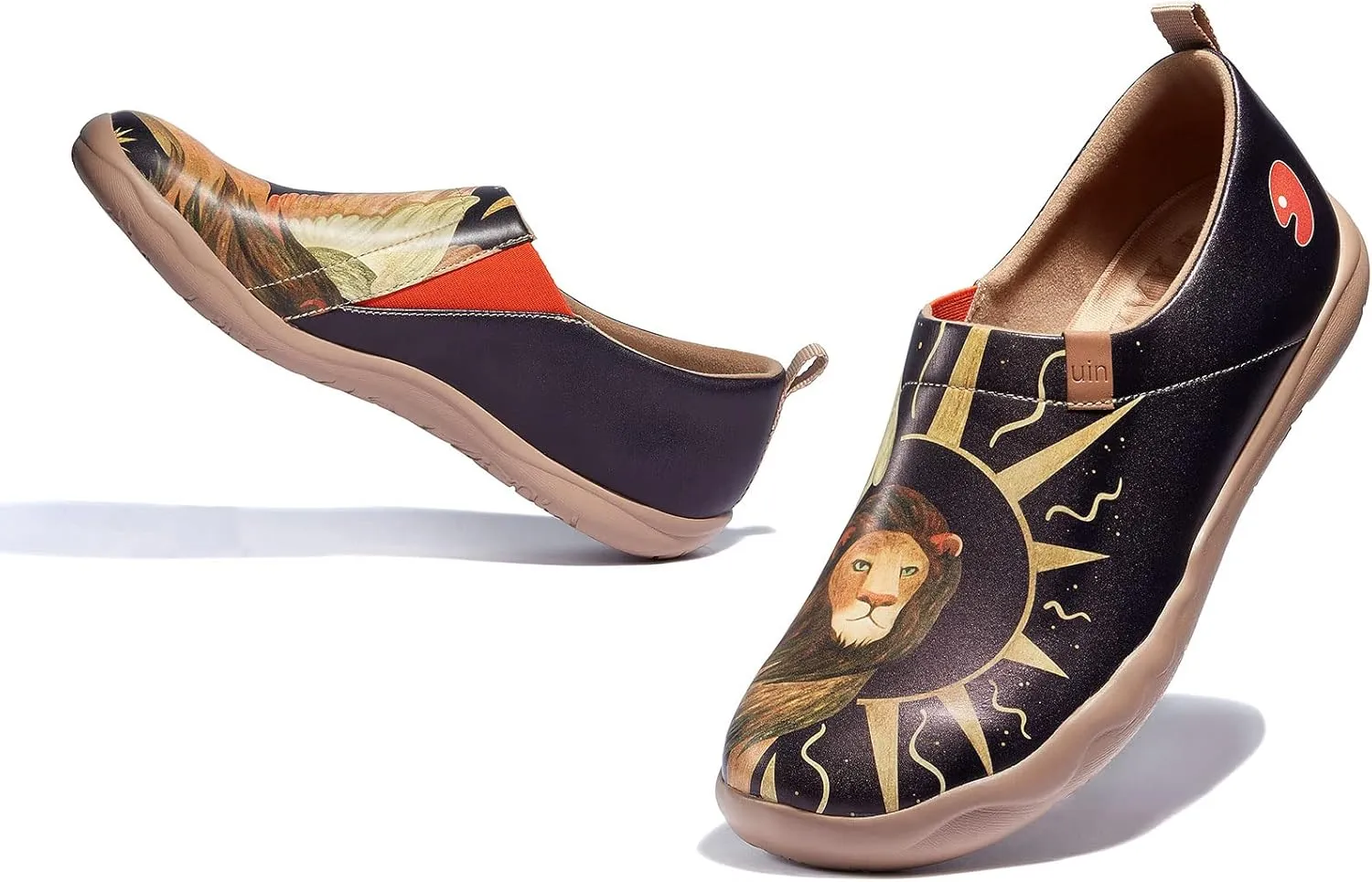 UIN Women's Artistic Design Slip-On Microfiber PU Shoes Stylish Comfortable Casual Loafers Lightweight Everyday Travel Footwear