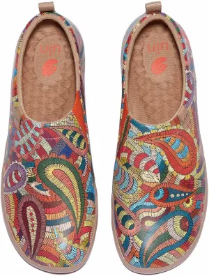 UIN Women's Artistic Design Slip-On Microfiber PU Shoes Stylish Comfortable Casual Loafers Lightweight Everyday Travel Footwear