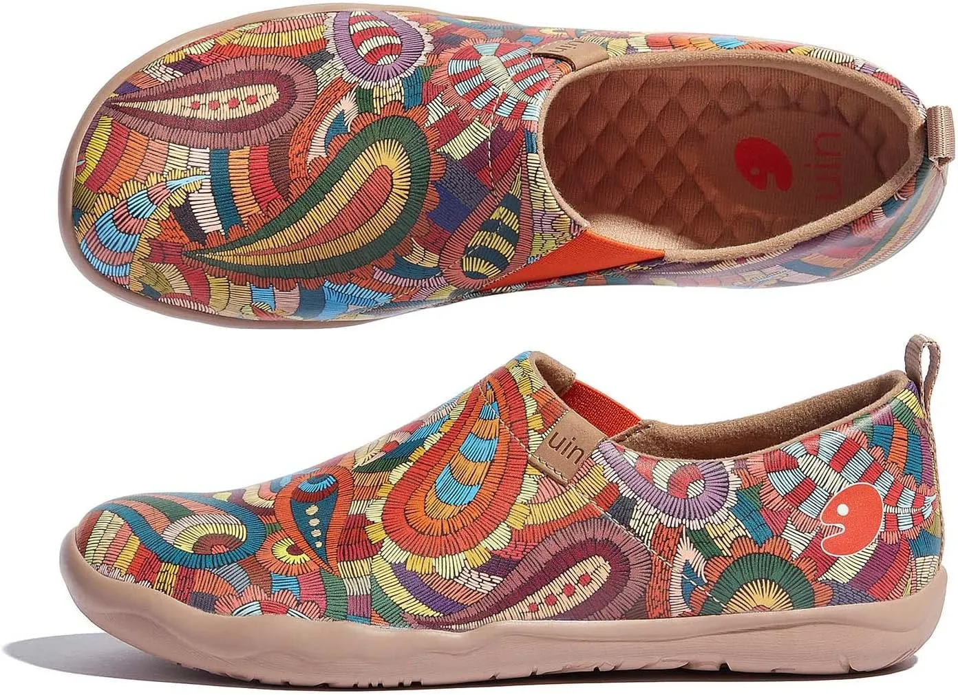 UIN Women's Artistic Design Slip-On Microfiber PU Shoes Stylish Comfortable Casual Loafers Lightweight Everyday Travel Footwear