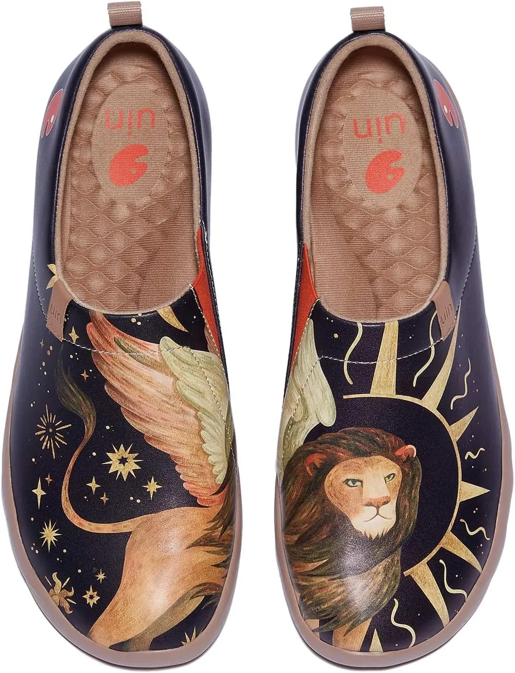 UIN Women's Artistic Design Slip-On Microfiber PU Shoes Stylish Comfortable Casual Loafers Lightweight Everyday Travel Footwear