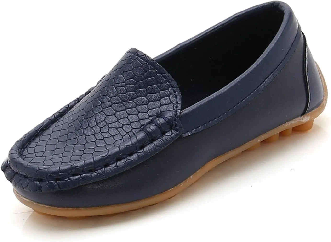 Unisex Kids Comfort Loafers Baby Boys Girls Leather Slip-On Boat Shoes Soft Rubber Sole Outdoor First 𝐖alkers Flat