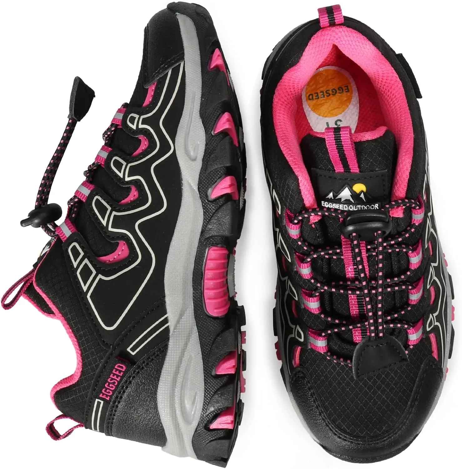 UOVO Boys Girls Hiking Shoes Kids Waterproof Running Trail Fashion Sneakers Breathable Lightweight Non-Slip Outdoor Walking Sports Shoe(Little/Big Kids)