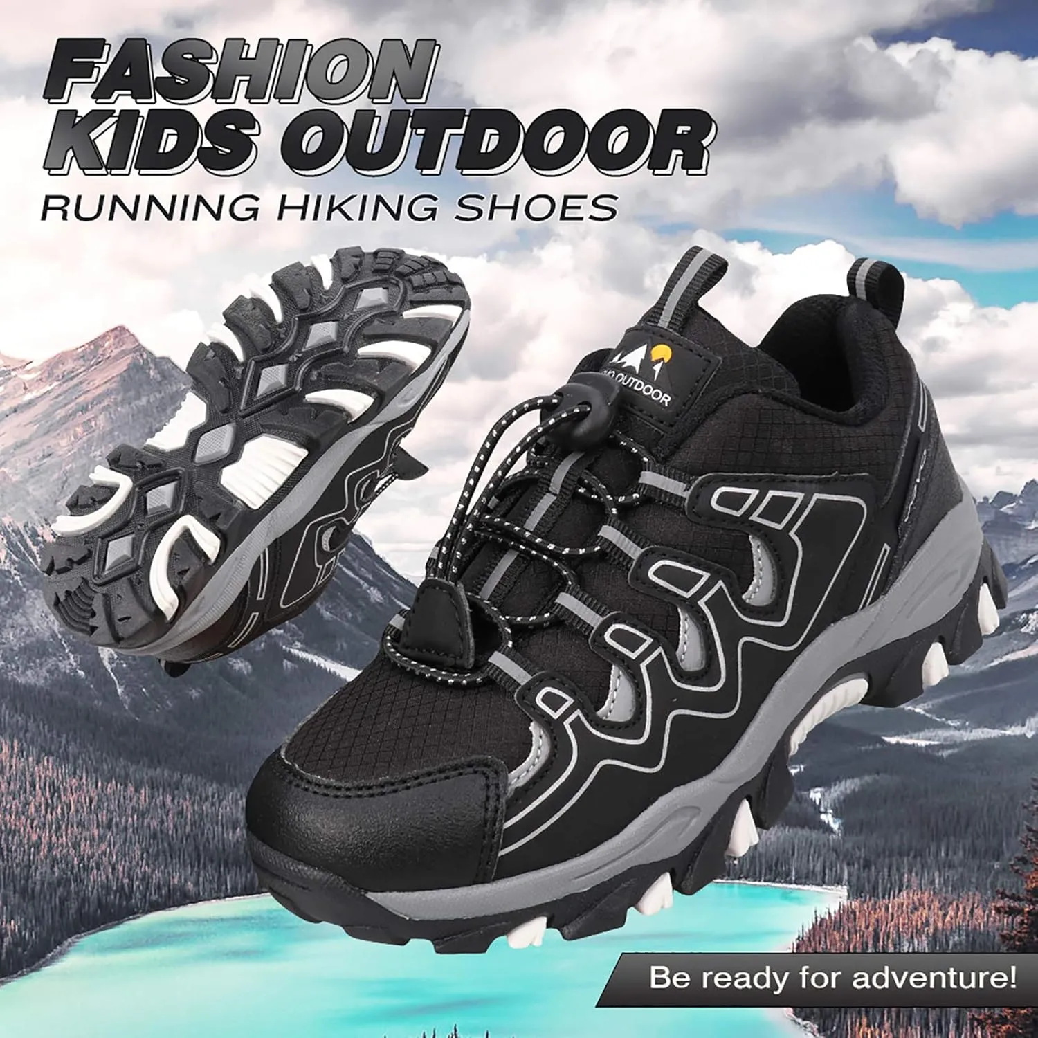 UOVO Boys Shoes Boys Sneakers Boys Tennis Running Shoes Waterproof Hiking Shoes Kids Athletic Outdoor Sneakers Slip Resistant(Little/Big Boys)