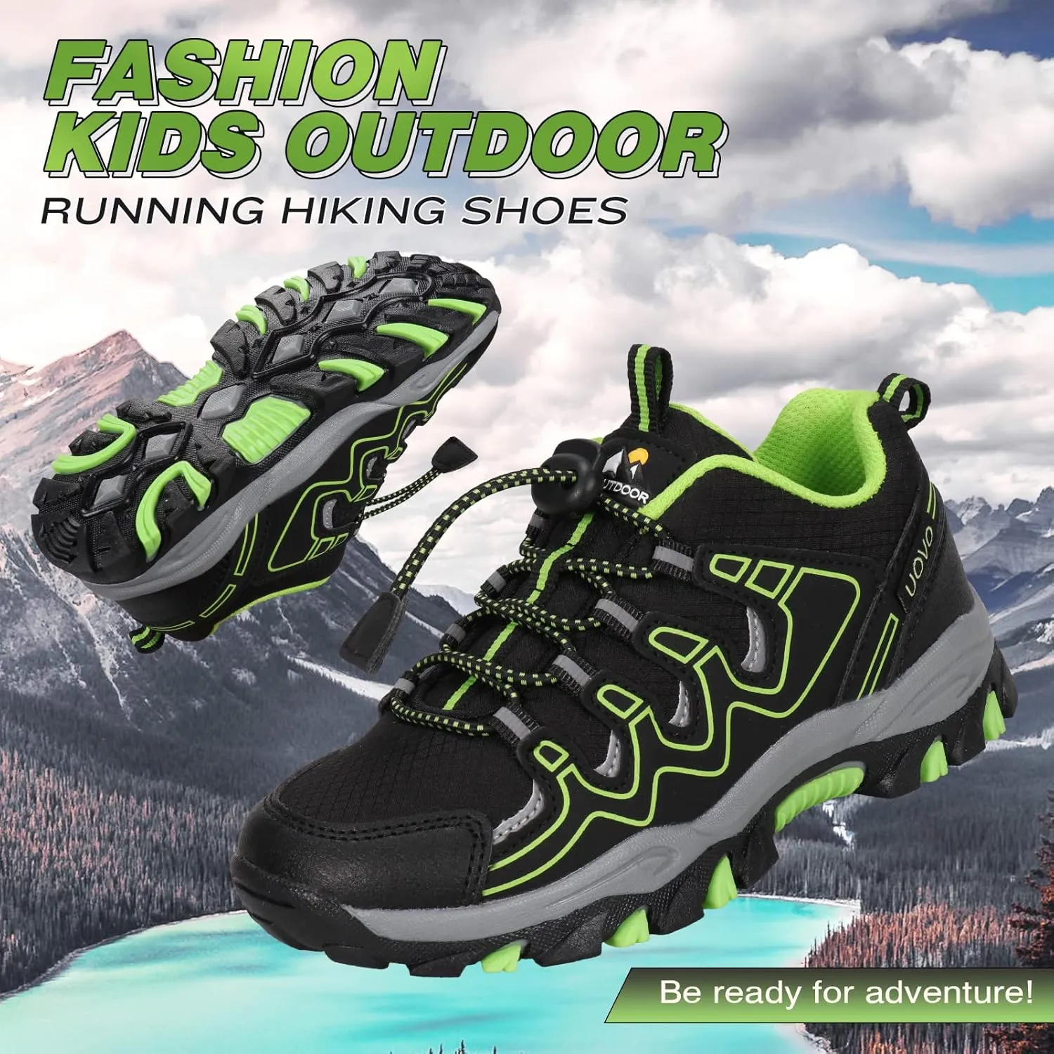UOVO Boys Shoes Boys Tennis Running Sneakers Waterproof Hiking Shoes Kids Outdoor Fashion Sneakers Slip Resistant (Big/Little Boys)