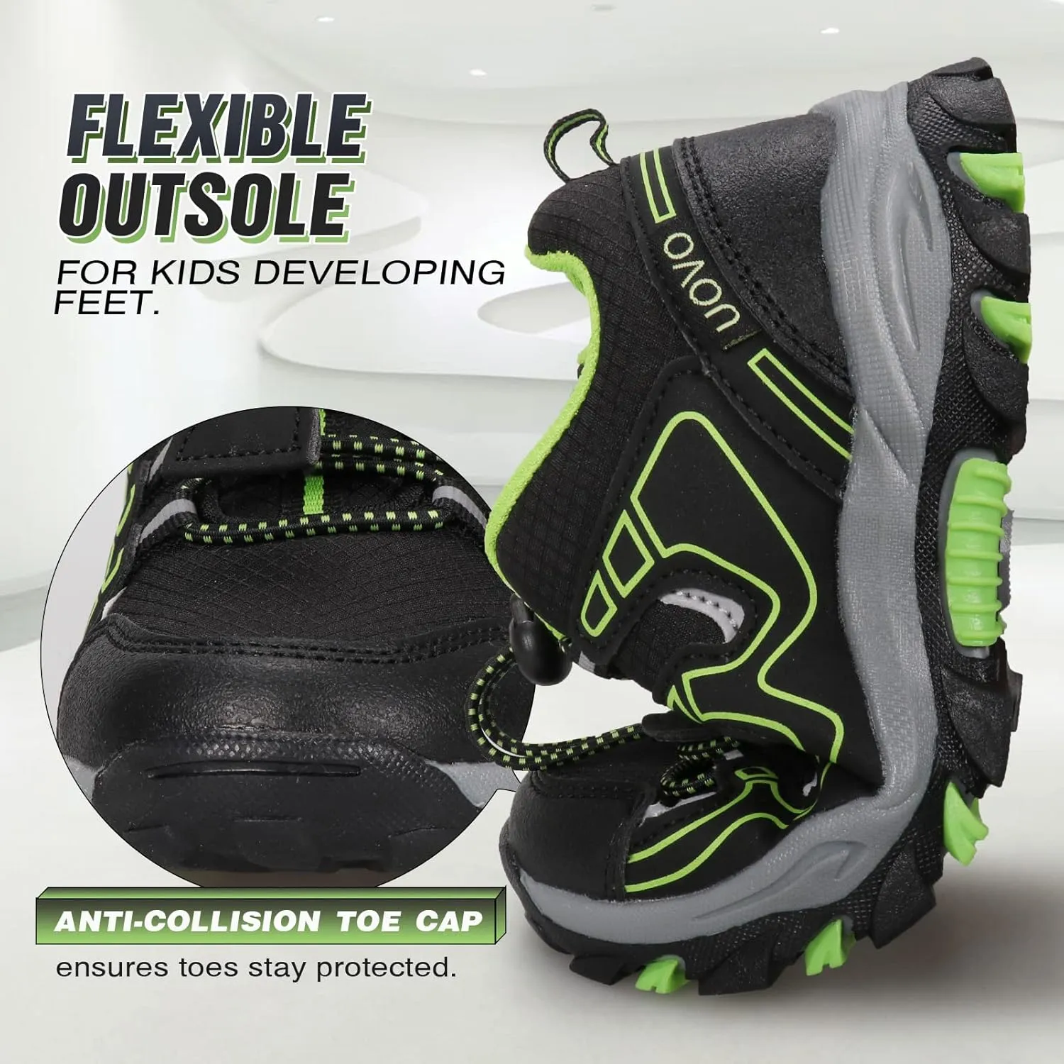 UOVO Boys Shoes Boys Tennis Running Sneakers Waterproof Hiking Shoes Kids Outdoor Fashion Sneakers Slip Resistant (Big/Little Boys)