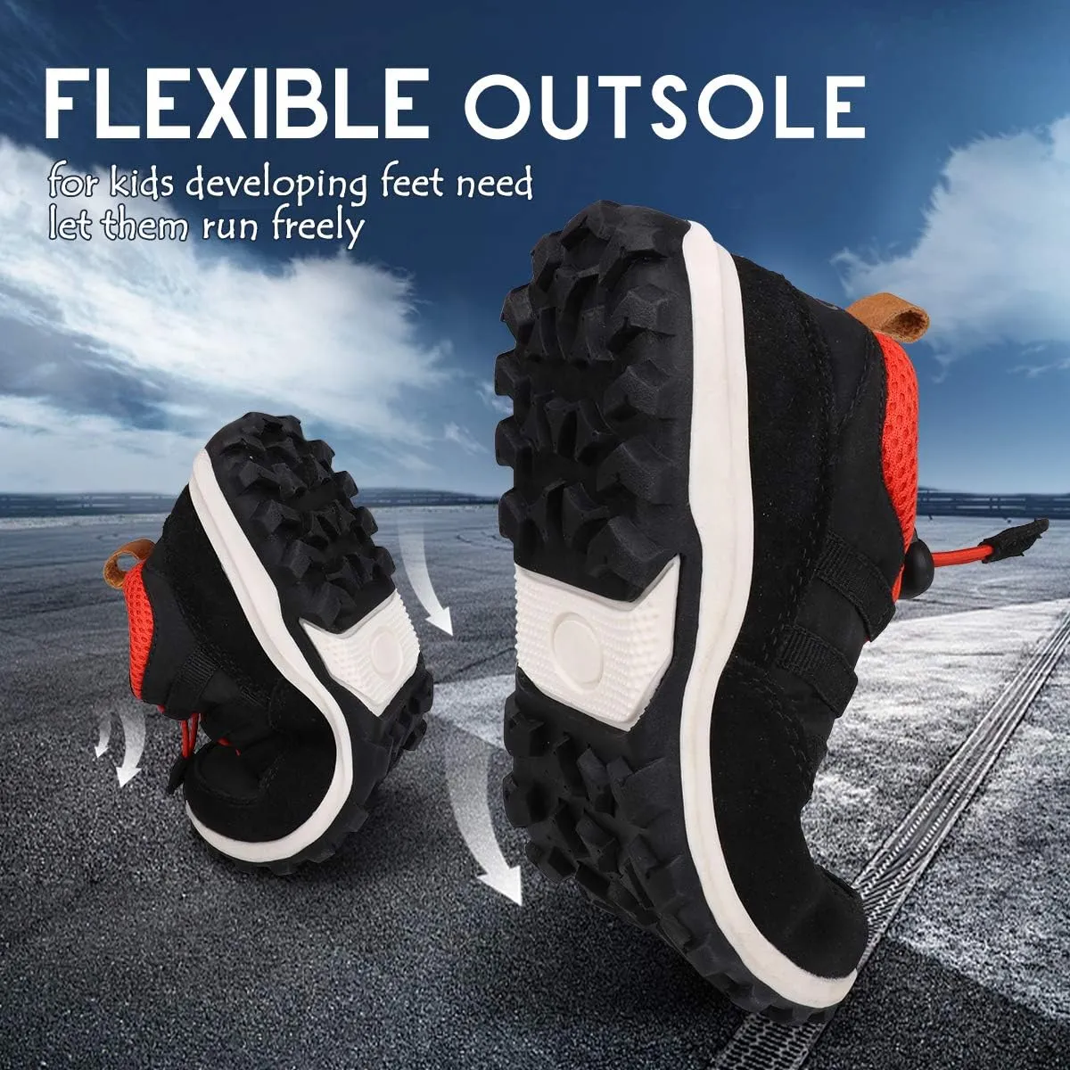 UOVO Boys Sneakers - Boys Hiking Tennis Running Shoes - Kids Waterproof Athletic Outdoor Sneakers - Non-Slip Comfortable (Little/Big Boys)