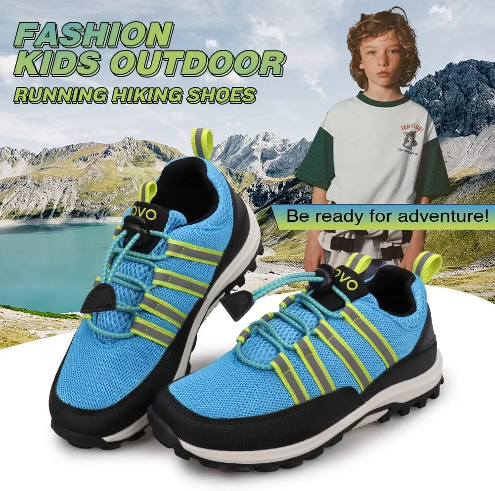 UOVO Boys Sneakers - Boys Hiking Tennis Running Shoes - Kids Waterproof Athletic Outdoor Sneakers - Non-Slip Comfortable (Little/Big Boys)