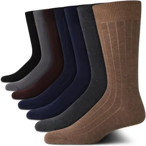Van Heusen Men's Dress Socks - 7 Pack Premium Stretch Moisture Wicking Crew Socks with Reinforced Heel and Toe (Size: 6-12.5)