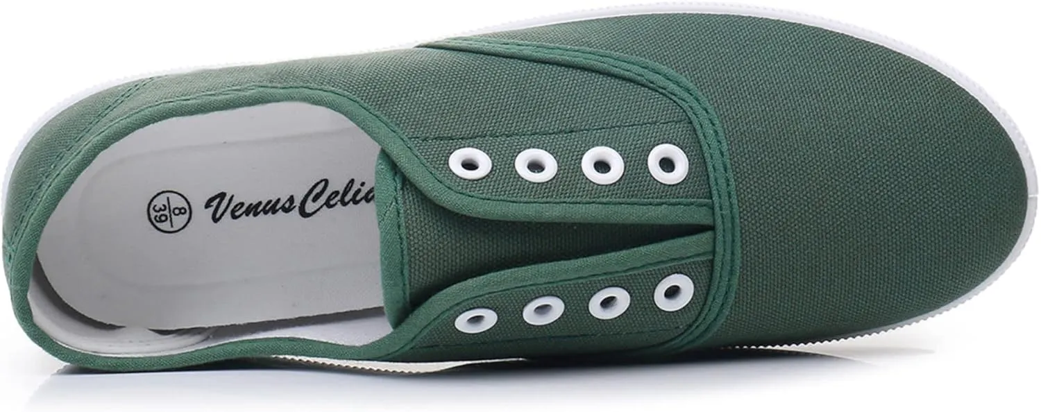 VenusCelia Women's Blaze Canvas Slip-On Sneaker