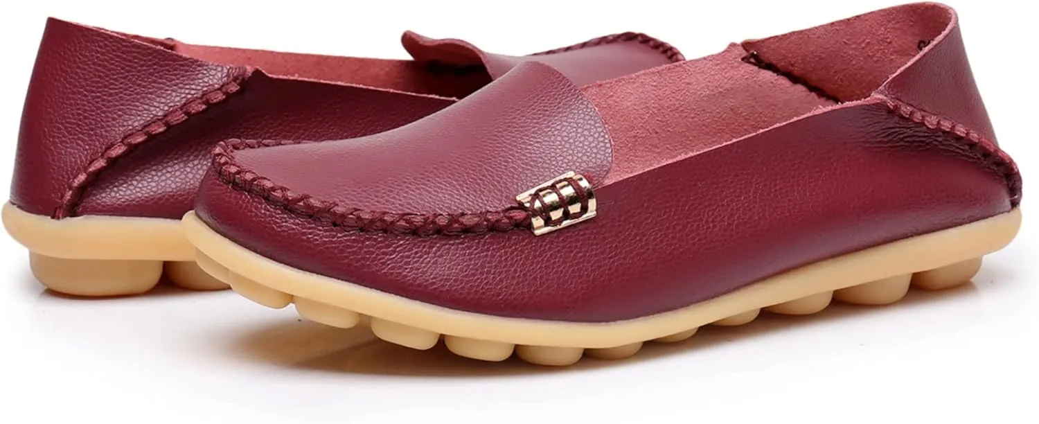 VenusCelia Women's Natural 2 Comfort Walking Flat Loafer