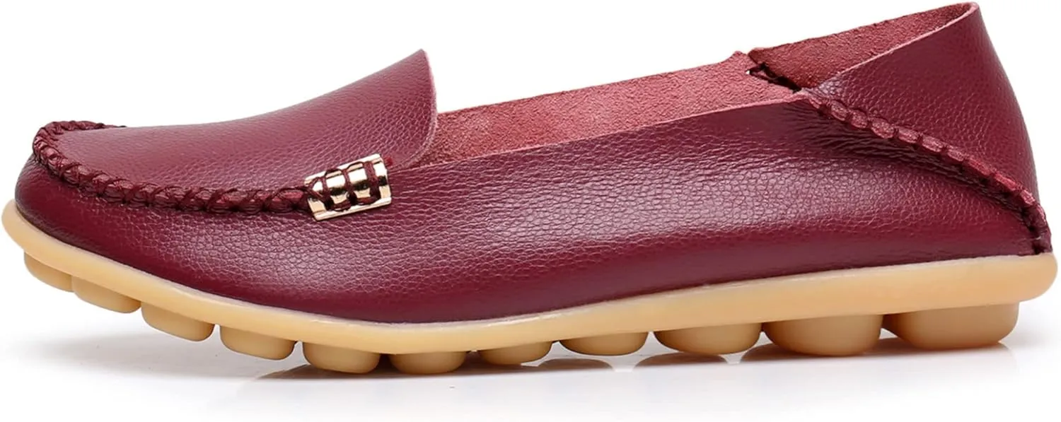 VenusCelia Women's Natural 2 Comfort Walking Flat Loafer