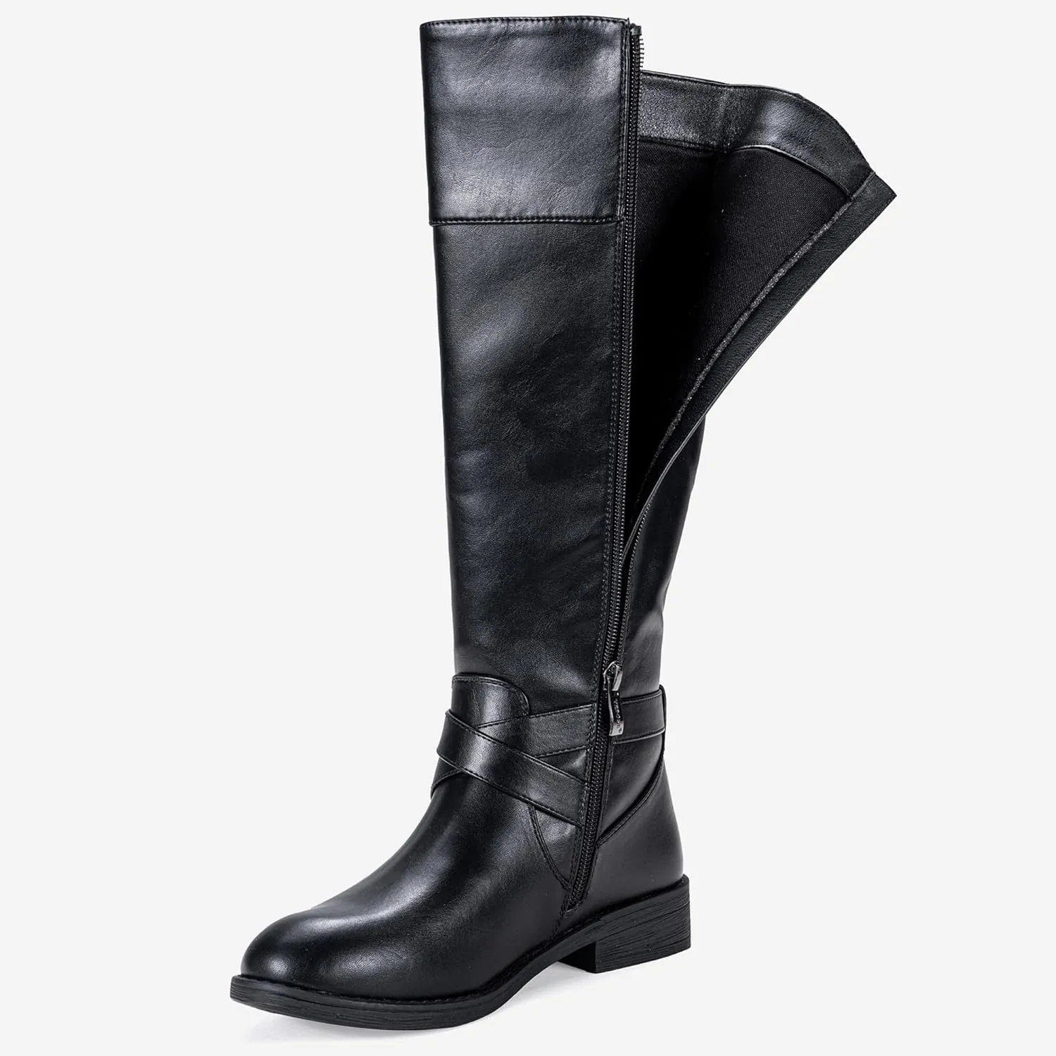 Vepose Women's 949 Knee High Boots,Tall Riding Boots Low Heel with Wide Calf