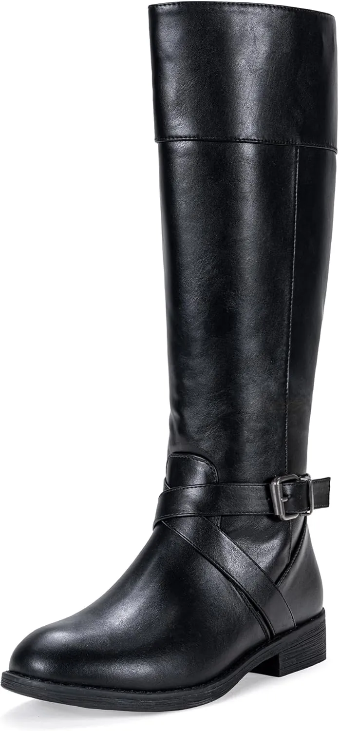 Vepose Women's 949 Knee High Boots,Tall Riding Boots Low Heel with Wide Calf