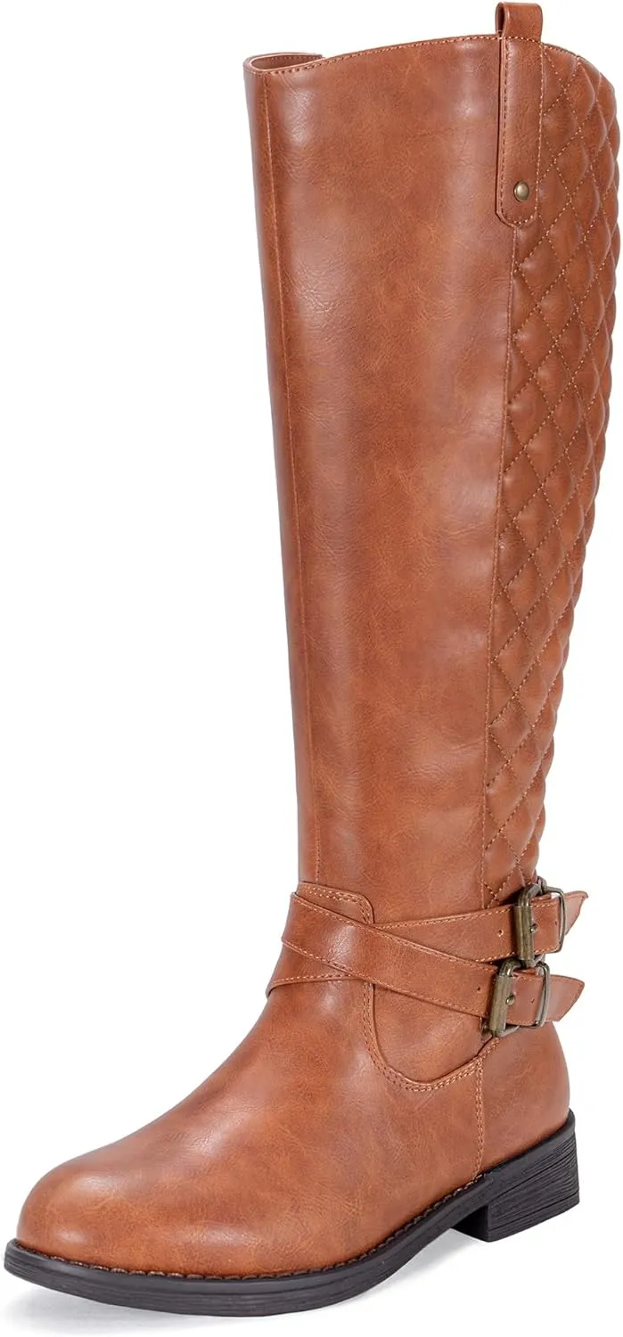 Vepose Women's 949 Knee High Boots,Tall Riding Boots Low Heel with Wide Calf