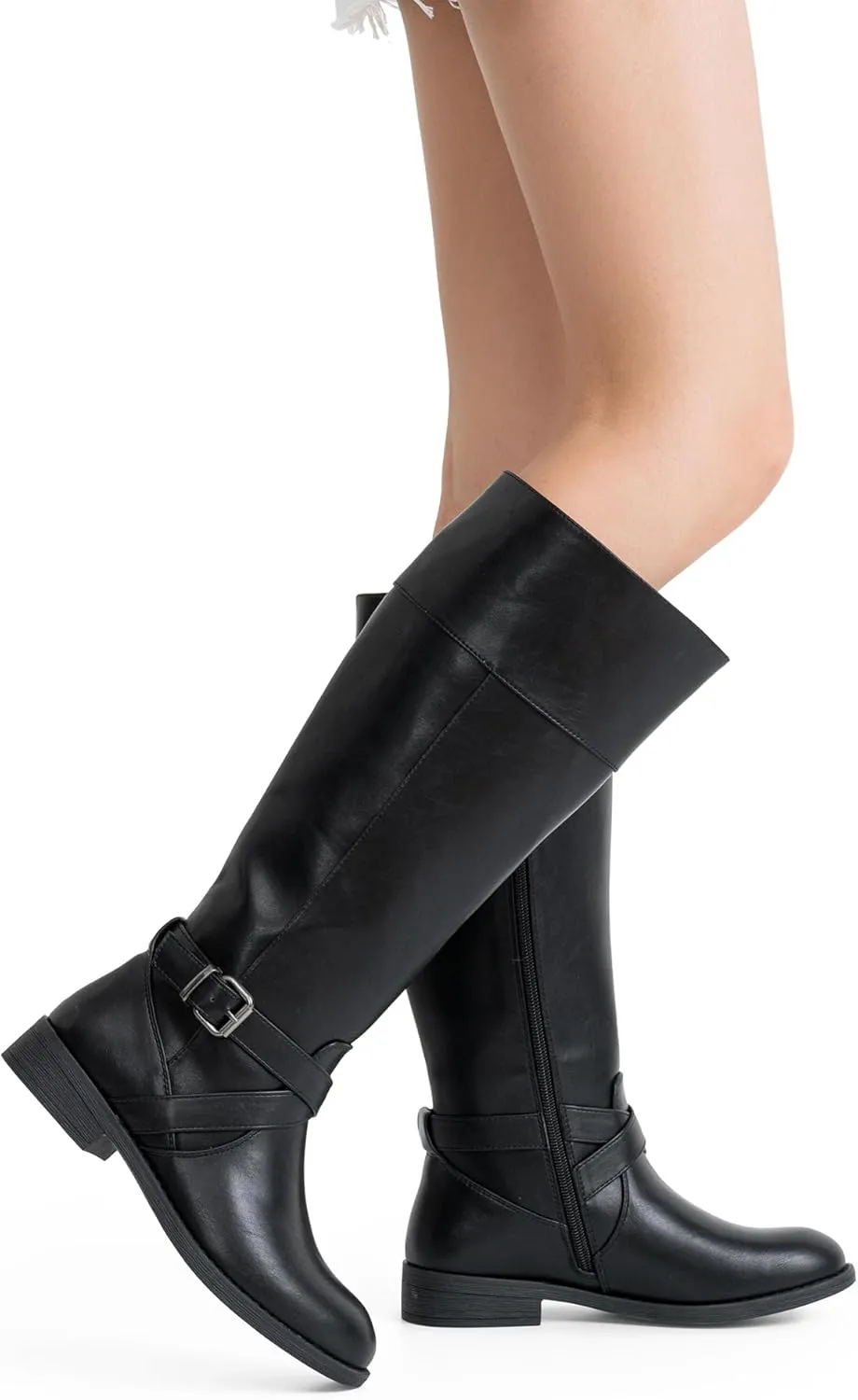Vepose Women's 949 Knee High Boots,Tall Riding Boots Low Heel with Wide Calf