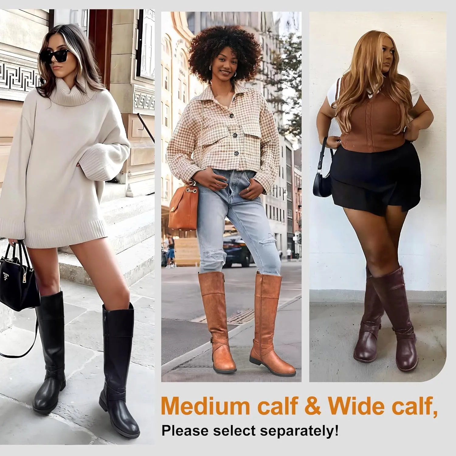 Vepose Women's 949 Knee High Boots,Tall Riding Boots Low Heel with Wide Calf
