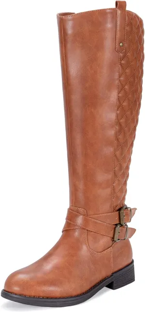 Vepose Women's 949 Knee High Boots,Tall Riding Boots Low Heel with Wide Calf