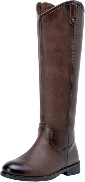 Vepose Women's Knee High Boots 956 Wide Calf Zipper Tall Fashion Boots