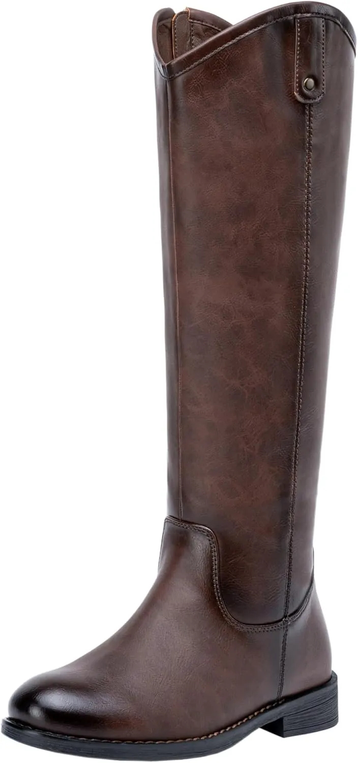 Vepose Women's Knee High Boots 956 Wide Calf Zipper Tall Fashion Boots